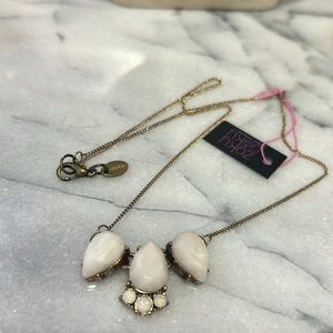 Triple White Stone Necklace with Opal Crystals-Boutique